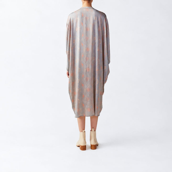 Murrandi Grey Silk Button Kaftan