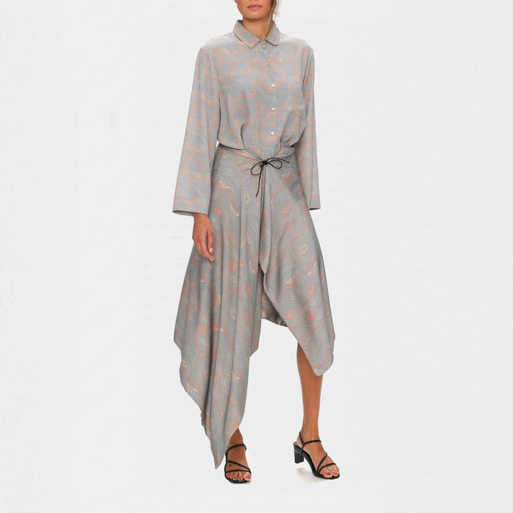 Murrandi Grey Silk Scarf/Skirt