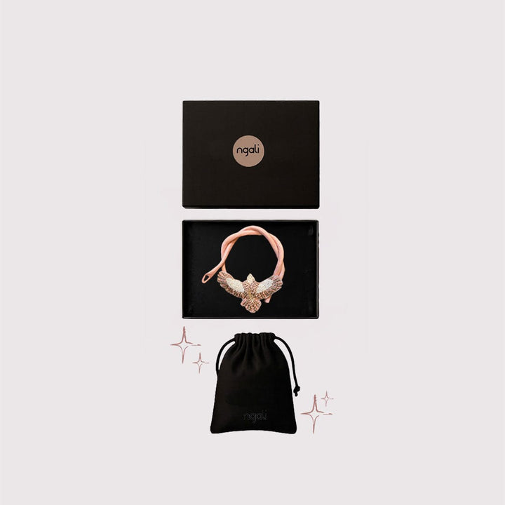 SML Taupe/Pink Emb Pendant Set