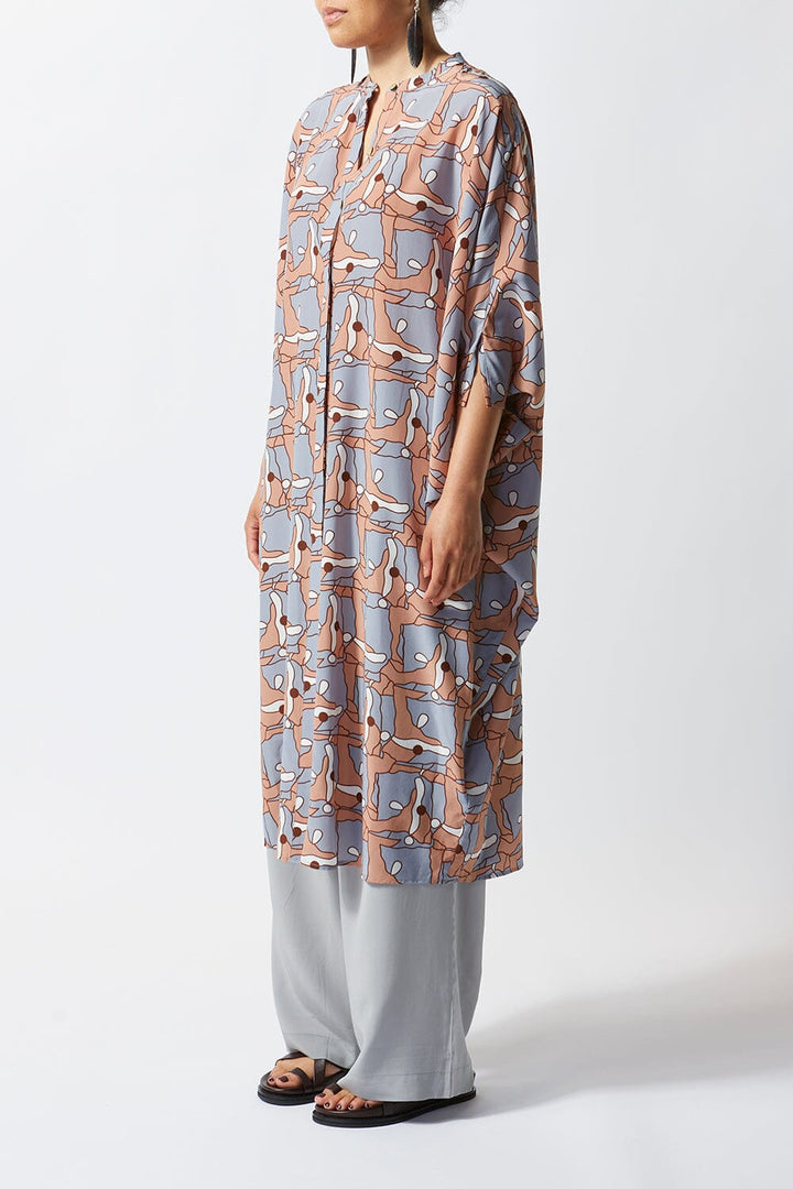Places Silk Buttoned Kaftan