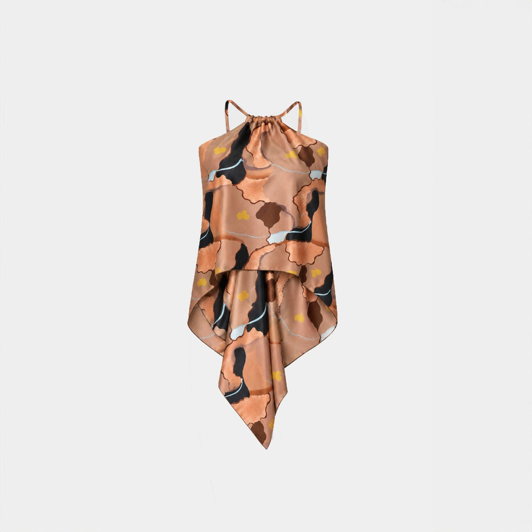 Places Drawstring Silk Top/Scarf/Skirt