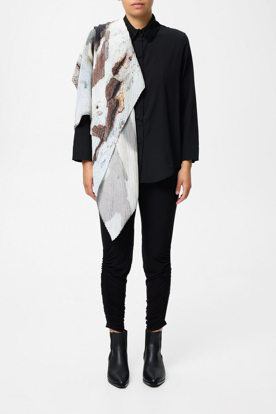 Shadow Gum Pleated Scarf - Late April Delivery