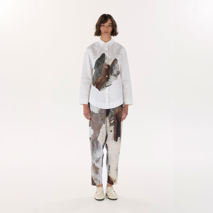 White Printed OS Shirt