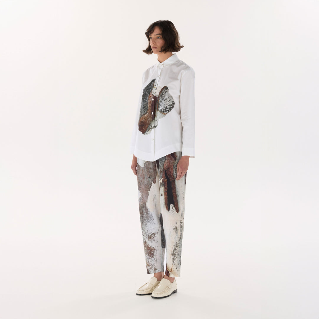 White Printed OS Shirt