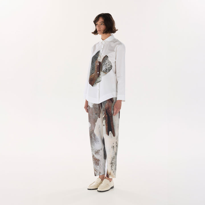White Printed OS Shirt