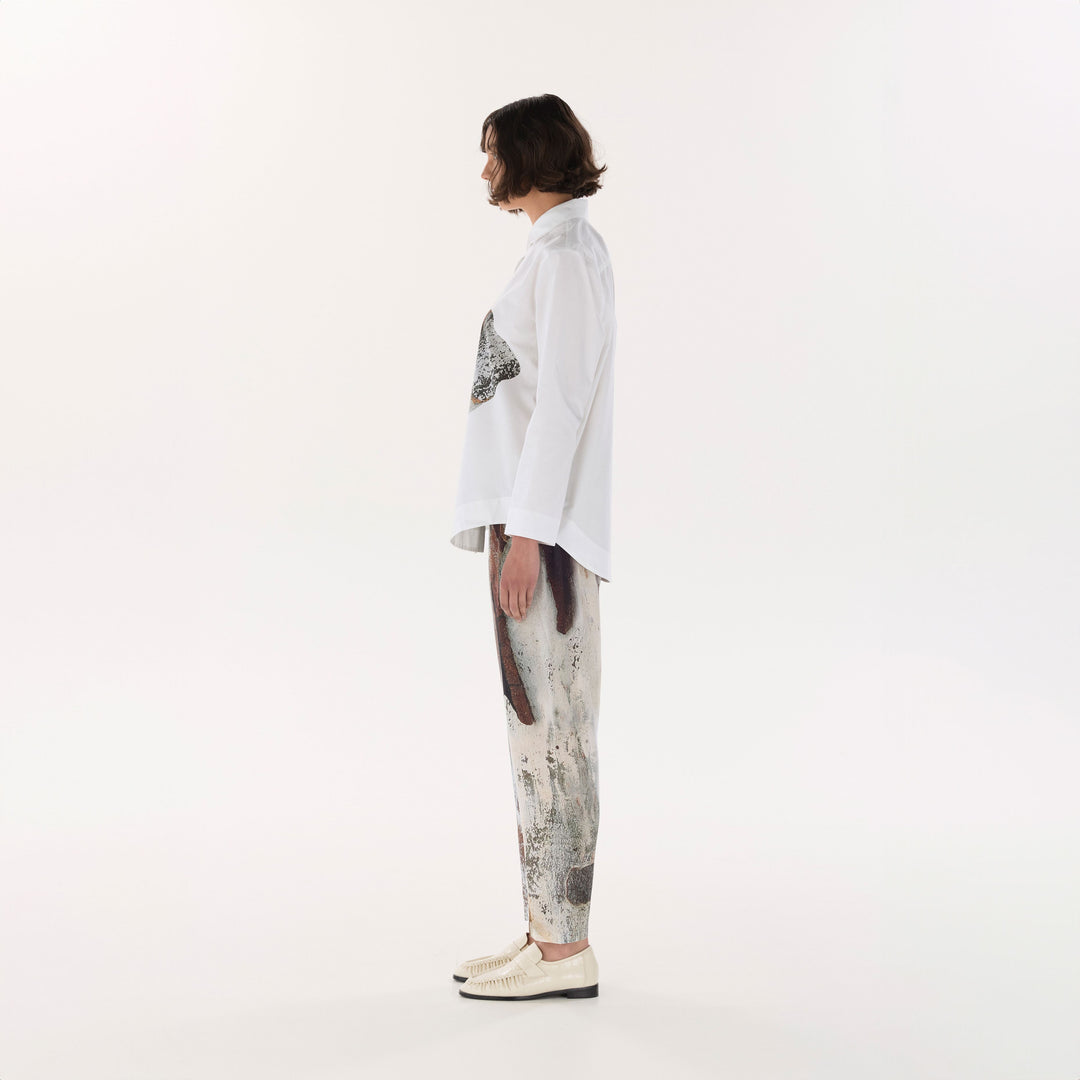 White Printed OS Shirt