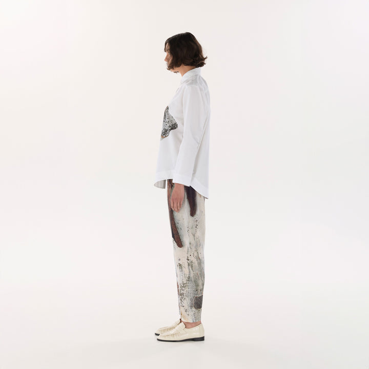 White Printed OS Shirt