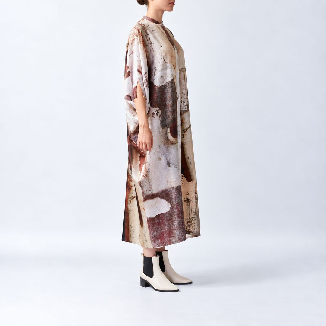 Shadow Bark Silk Button Kaftan