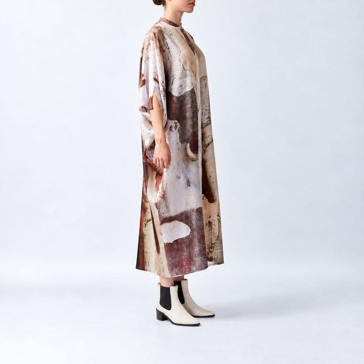 Shadow Bark Silk Button Kaftan