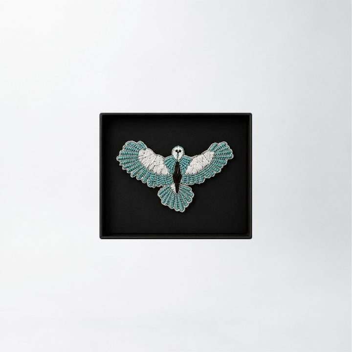 Small Sky Embroidered Bunjil Brooch