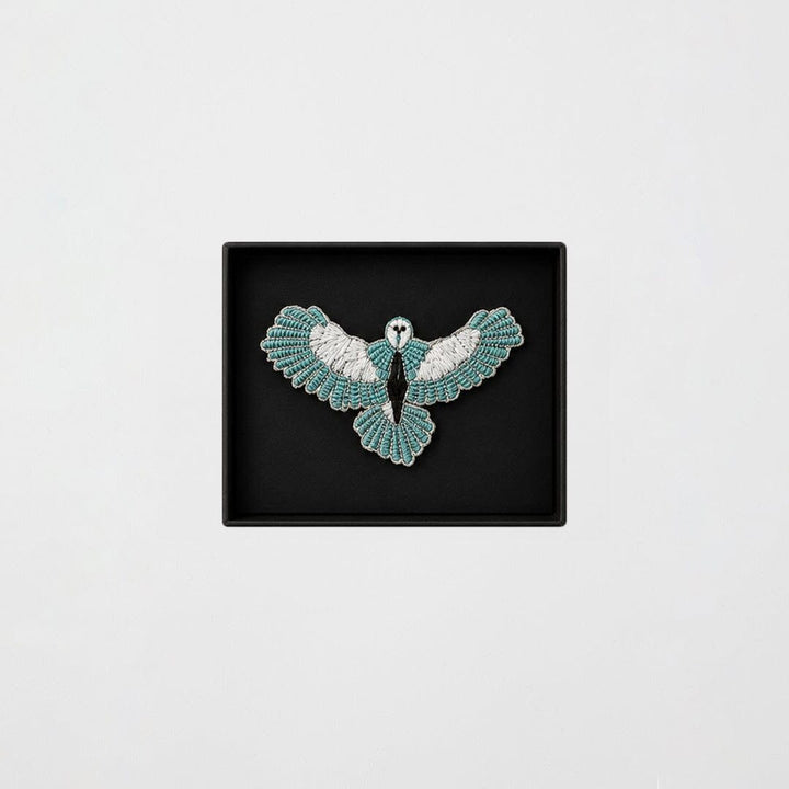 Small Sky Embroidered Bunjil Brooch