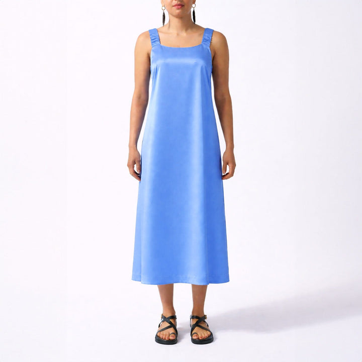 Sky Ruched Slip Dress