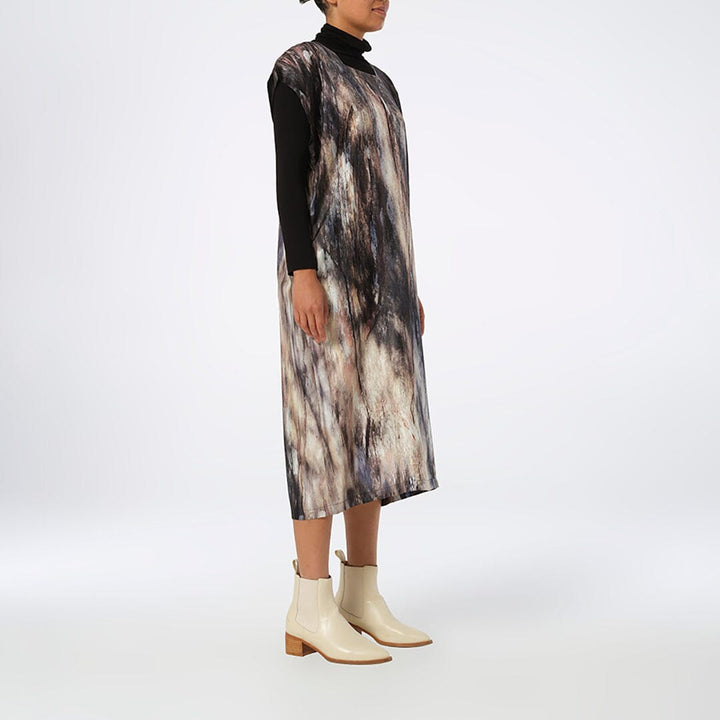Stoney Bark Drop Shoulder Silk Kaftan