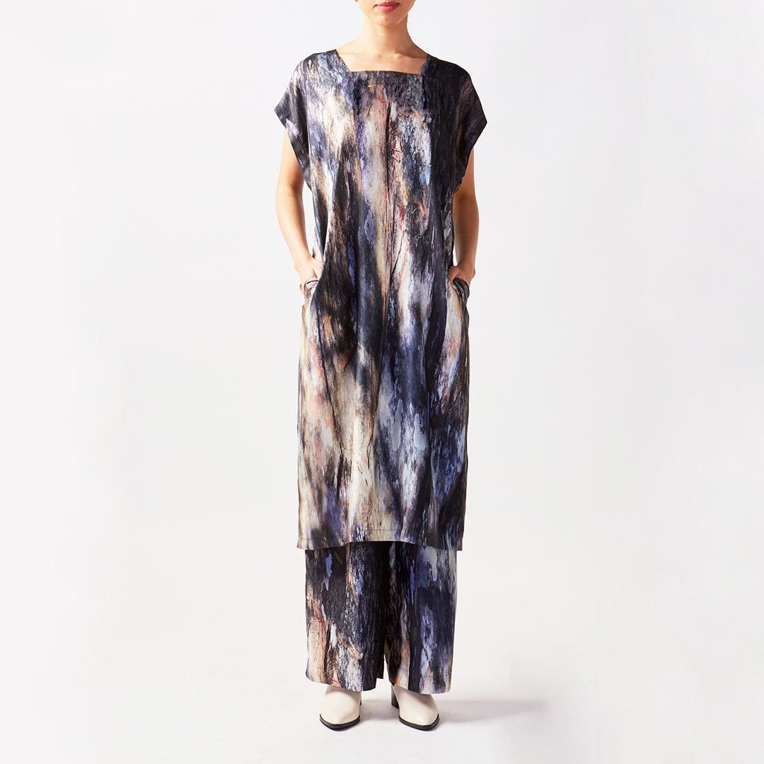 Stoney Bark Drop Shoulder Silk Kaftan
