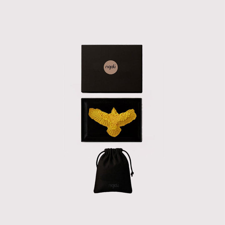 Small Sun Embroidered Bunjil Brooch