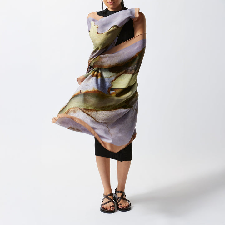 Textured Bark Silk Scarf