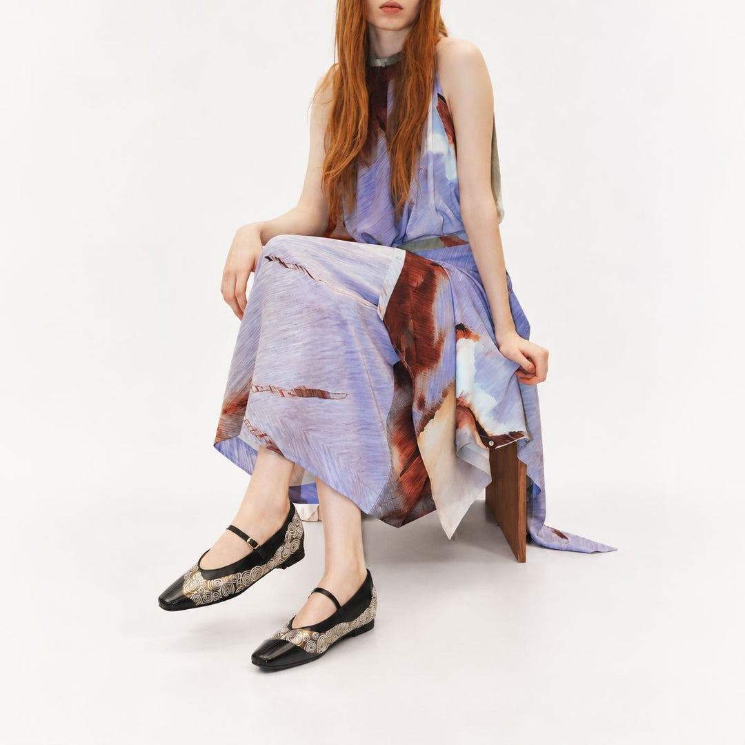 Traces Silk Maxi Dress