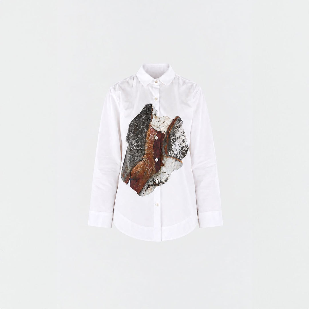 White Printed OS Shirt