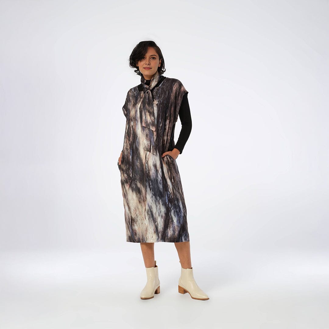Stoney Bark Drop Shoulder Silk Kaftan