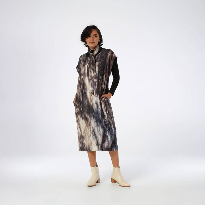 Stoney Bark Drop Shoulder Silk Kaftan