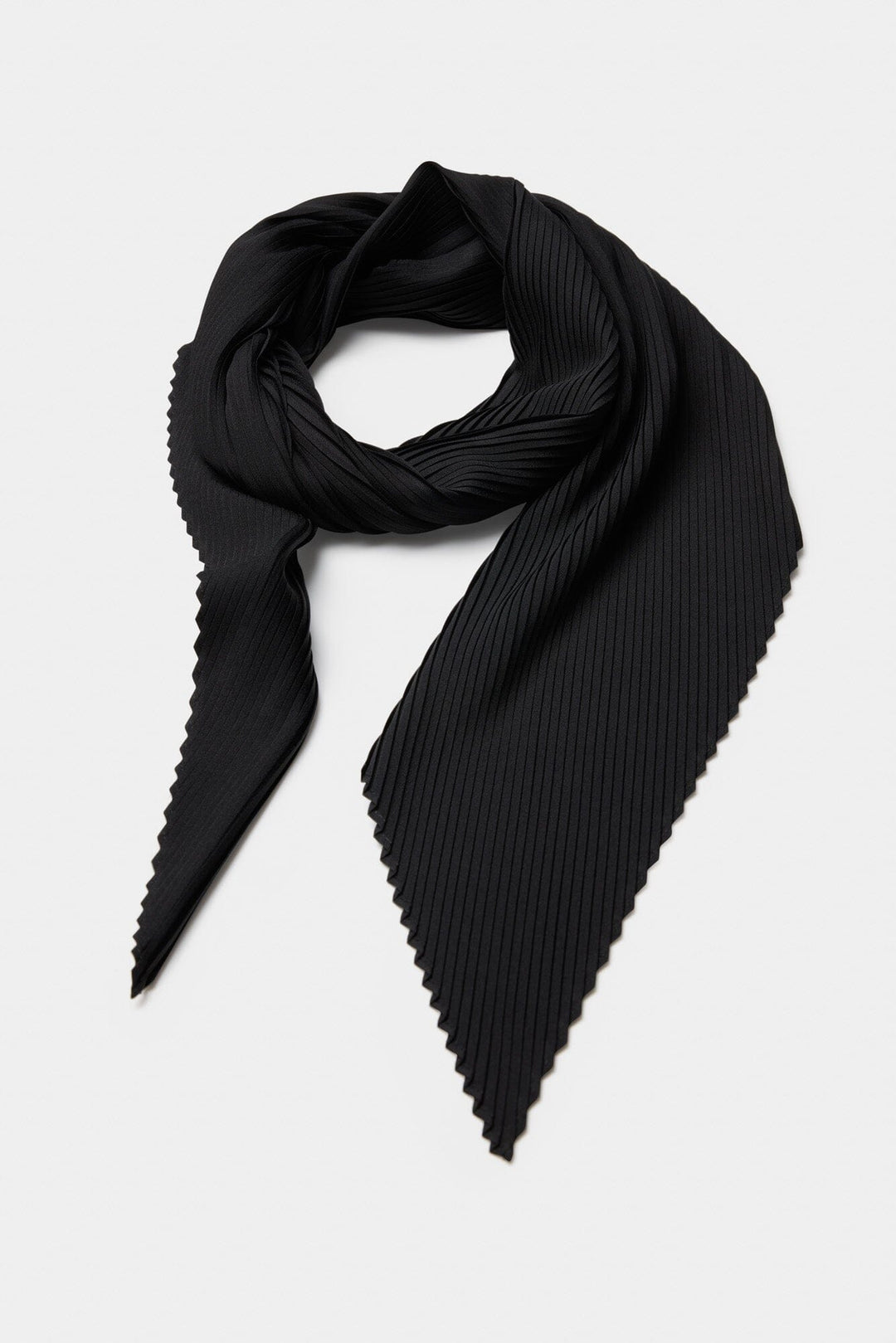 Black Bark Pleated Scarf