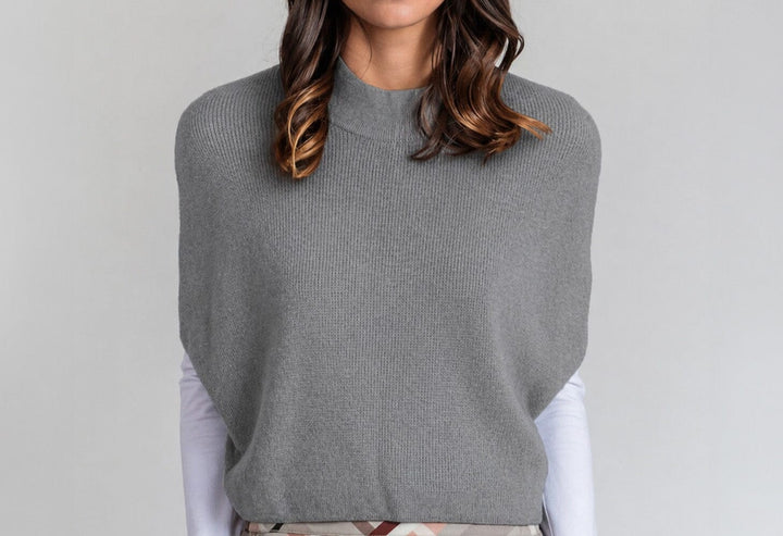 Grey knitted vest