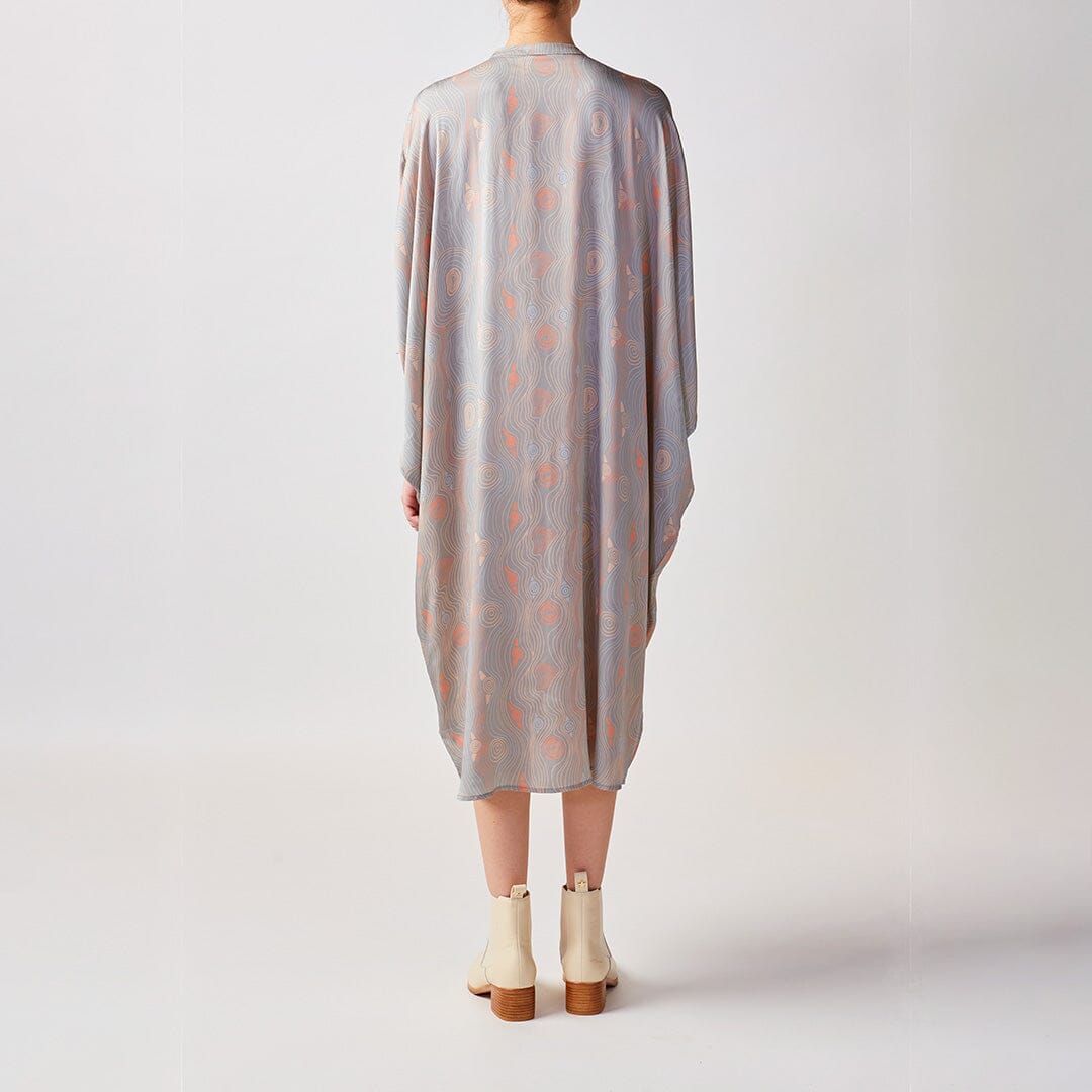 Murrandi Grey Button Silk Kaftan