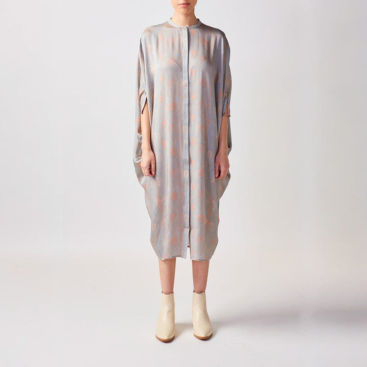 Murrandi Grey Button Silk Kaftan