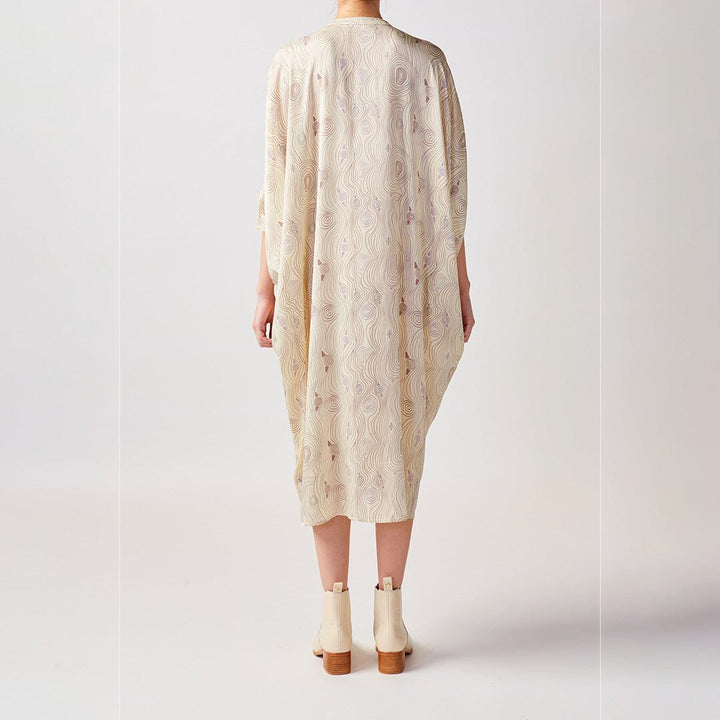 Murrandi Cream Button Silk Kaftan