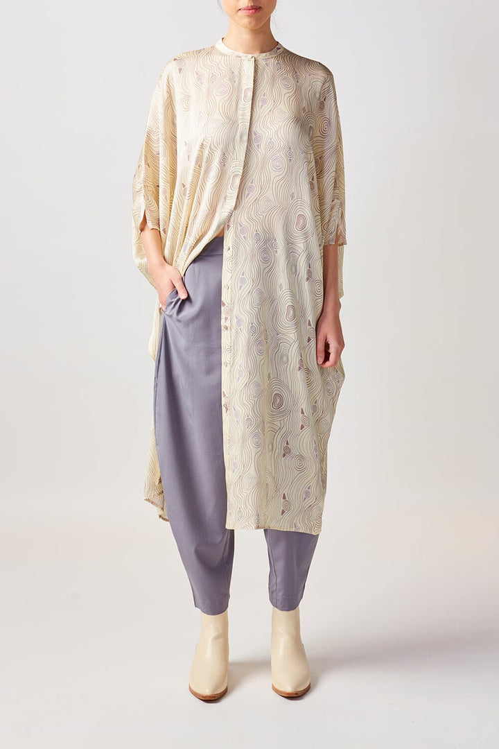 Murrandi Cream Button Silk Kaftan