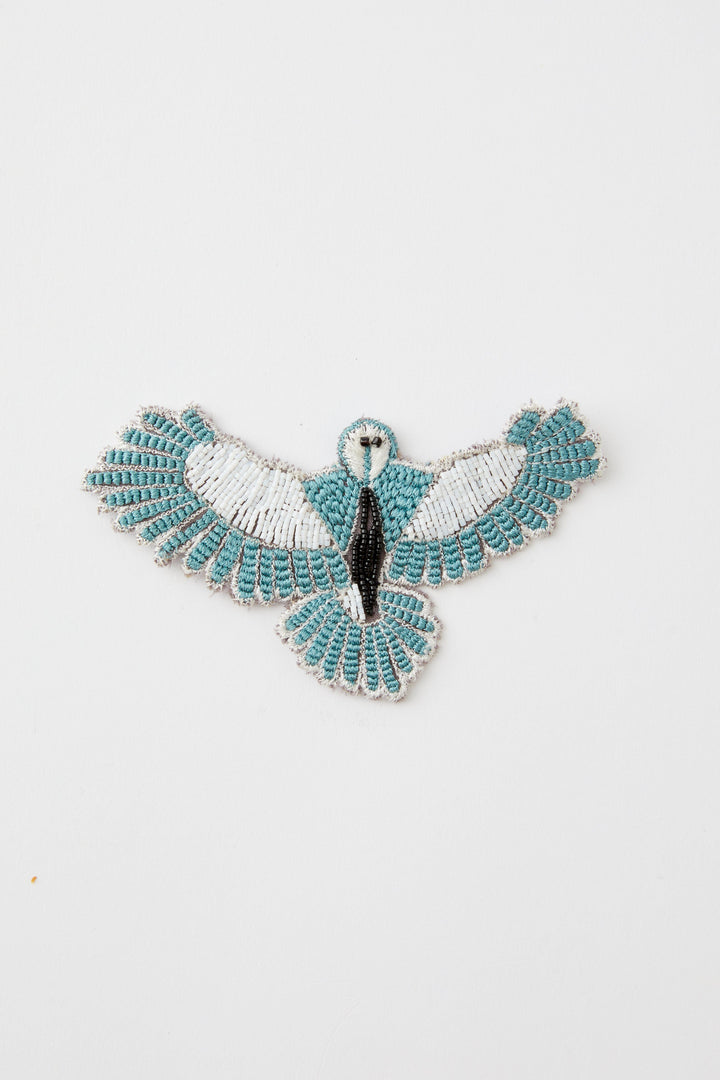 Embroidered Blue Waa Brooch