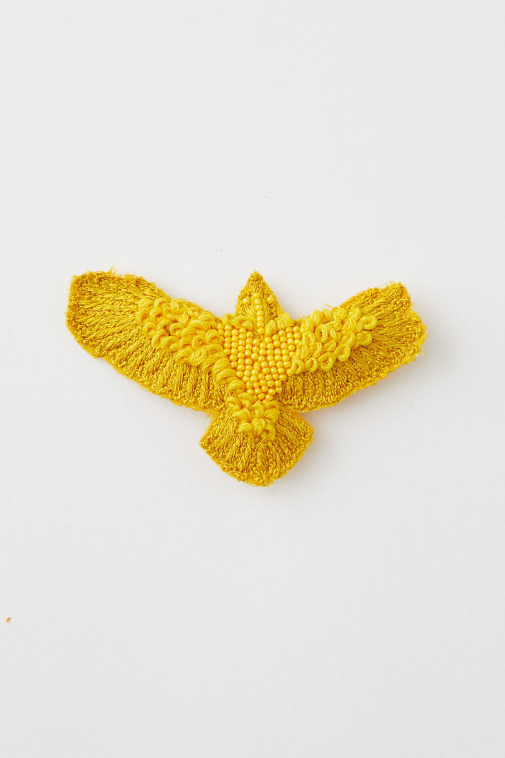 Embroidered Yellow Waa Brooch