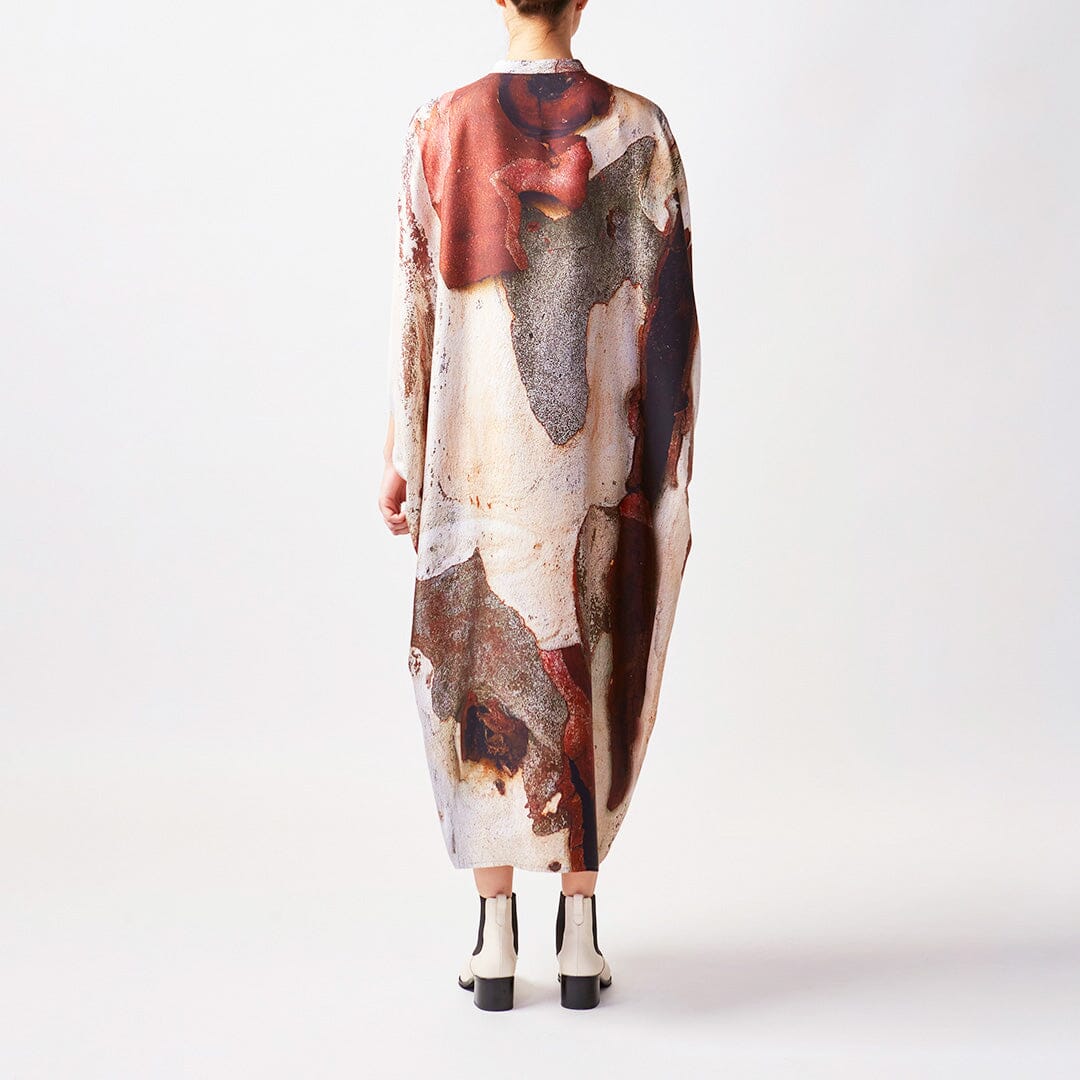 Shadow Bark Silk Button Kaftan