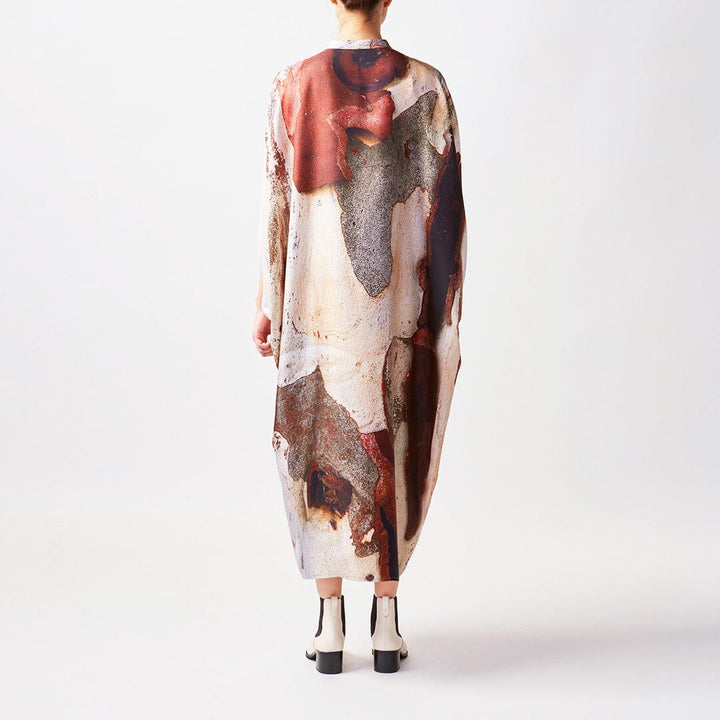 Shadow Bark Silk Button Kaftan