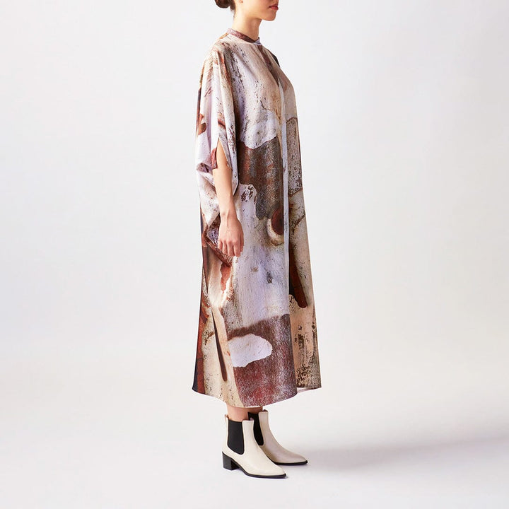 Shadow Bark Silk Button Kaftan