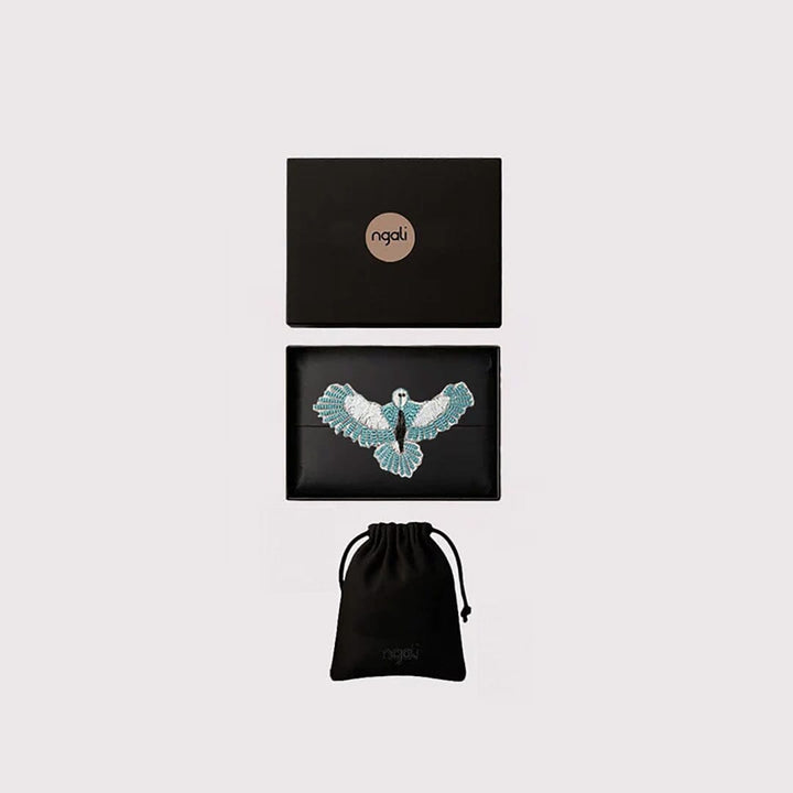 Small Sky Embroidered Bunjil Brooch