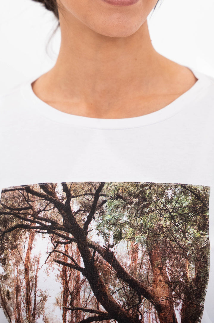 White Ash Placement Print Tee